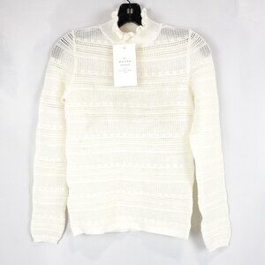 Sezane Hadrien  Long Sleeved Merino Wool & Cotton Sweater in Ecru - Small (NWT)